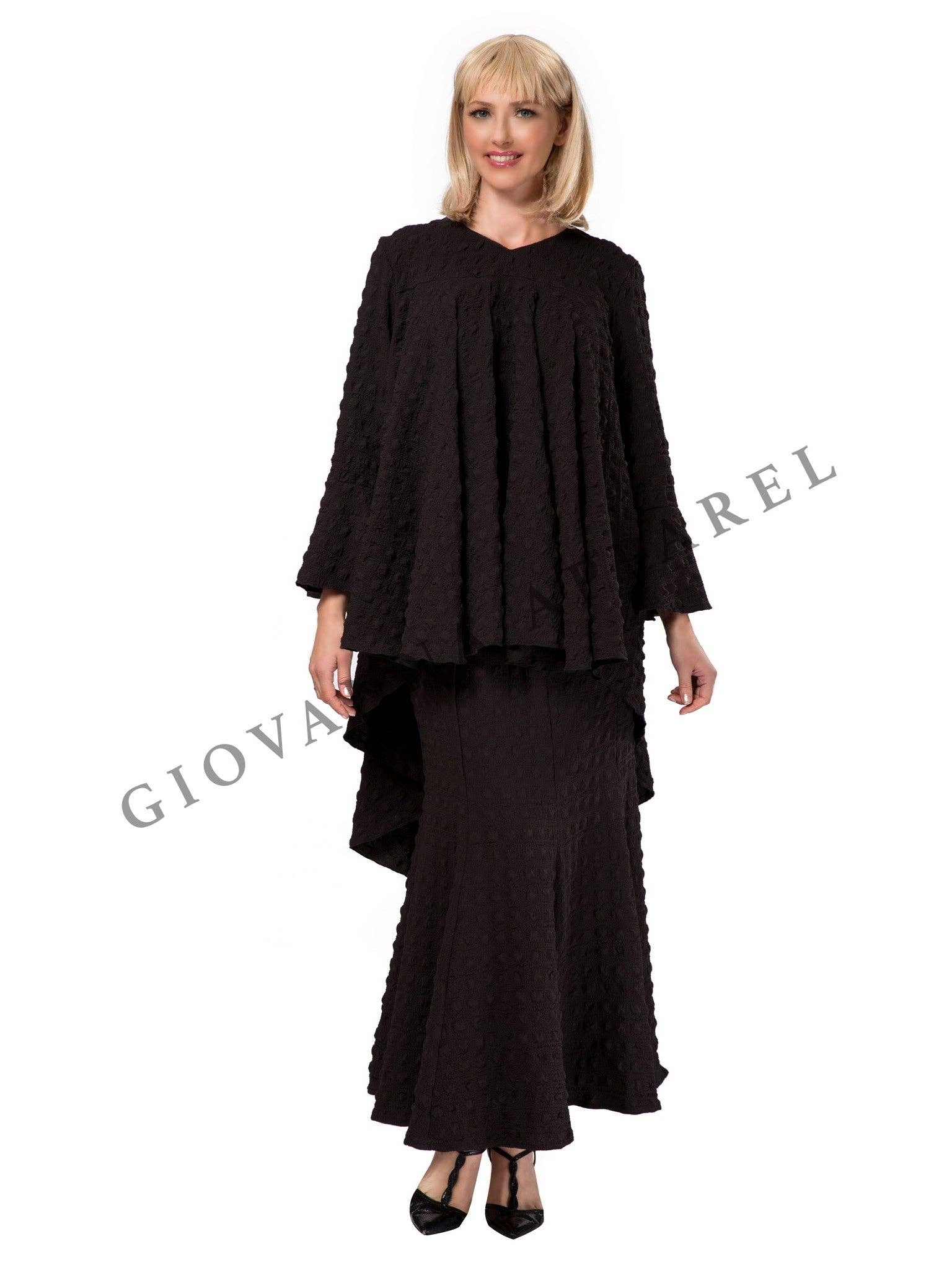 Giovanna - Vendita all'ingrosso Completo top e gonna - Donna - Set top e gonna svasati popcorn 2 pezzi5