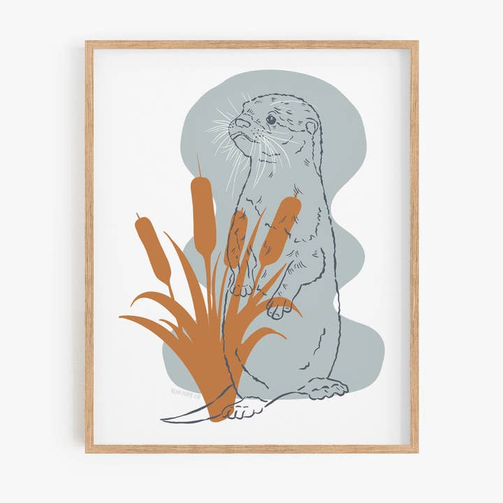 Asahi the Small Clawed Otter Art Print for wholesale by Bean Horse Car Designs