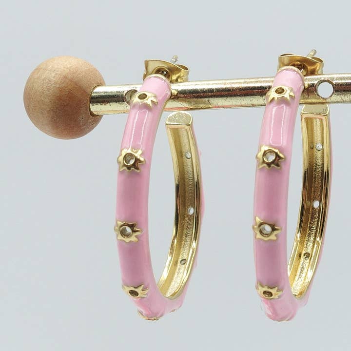 Daemon srls - Wholesale Hoop Earrings - SUNNY - ACCIAIO INOSSIDABILE - Orecchini a cerchio SMALTATI2