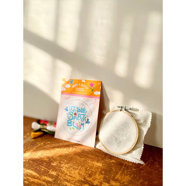 UpRoot Design Studio - Wholesale Embroidery/Cross Stitch Supplies - "Let Your Spirit Bloom" Eco-Embroidery Kit (Joyful Threads)1