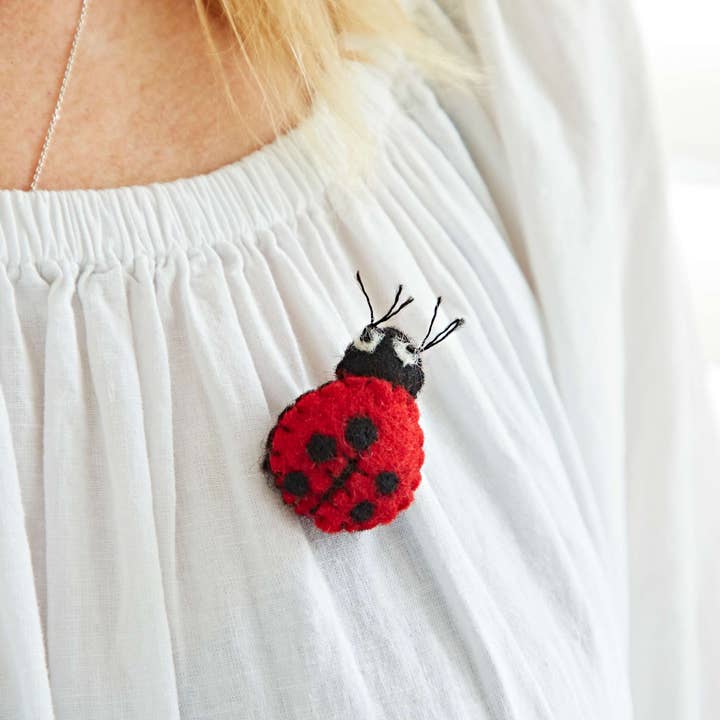 The Paper High Gift Company Limited - Wholesale Brooch - Felt Ladybird Brooch - Handmade0