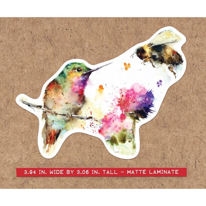 Sticker 'GARDEN VISITORS' for wholesale by The Art of Dean Crouser Greeting Cards & Stickers