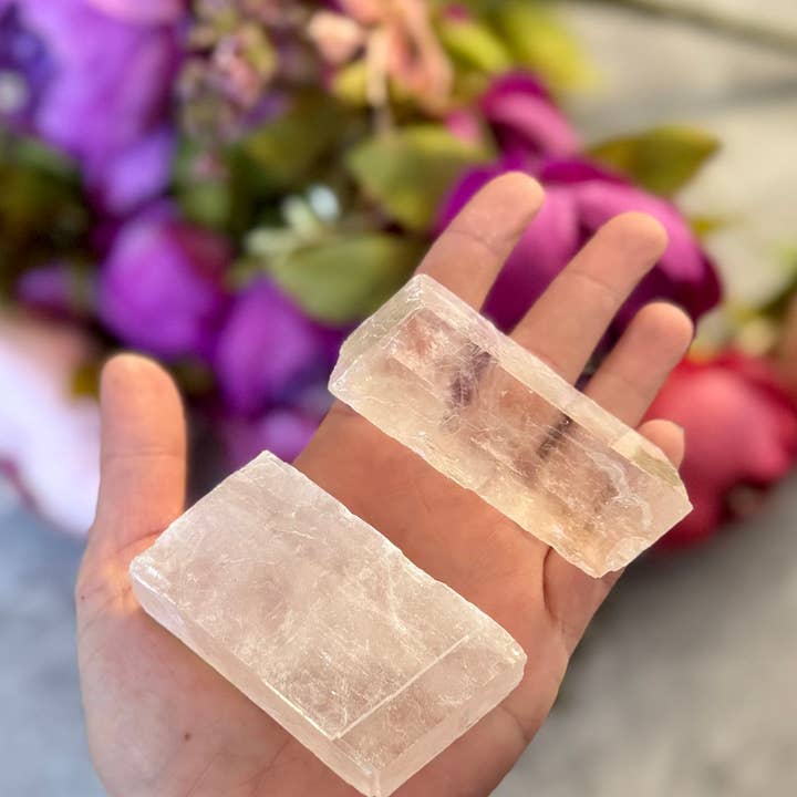 Mandala Gems - Wholesale Spiritual Stone/Crystal - Optical Calcite, Glows PINK Under UV Light, Fluorescent Minerals