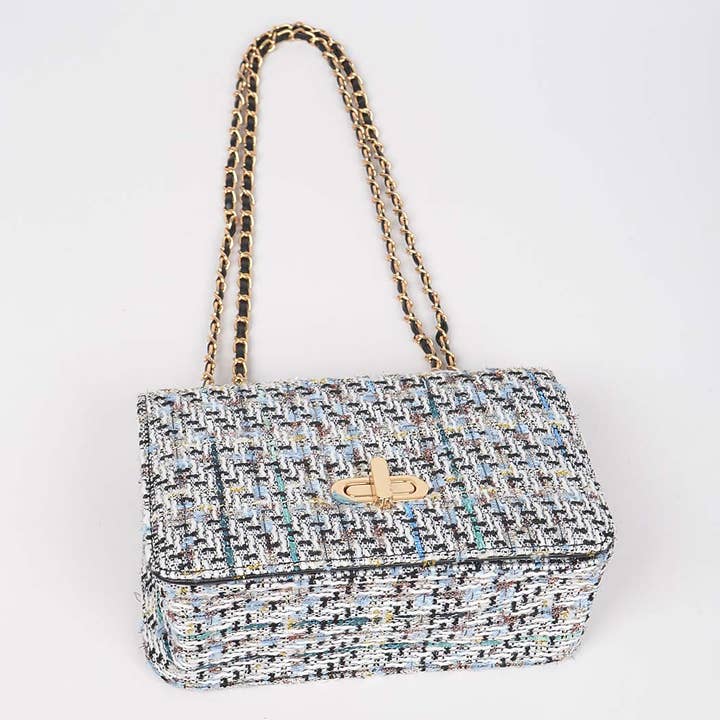3AM BY H&D ACCESSORIES - Wholesale Crossbody Bag - Women's - Tweed Crossbody Flap Bag
