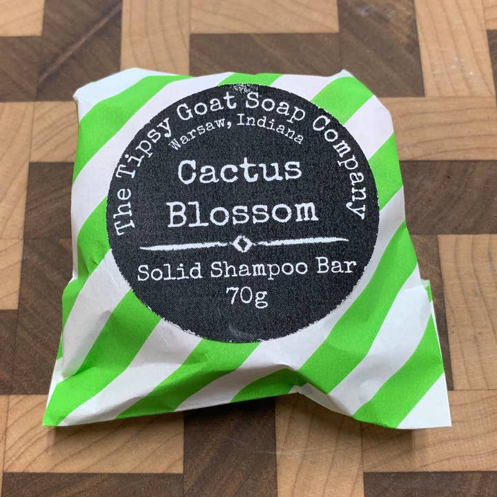 Cactus Blossom Eco Friendly Syndet Solid Shampoo Bar for wholesale by The Tipsy Goat Soap Company