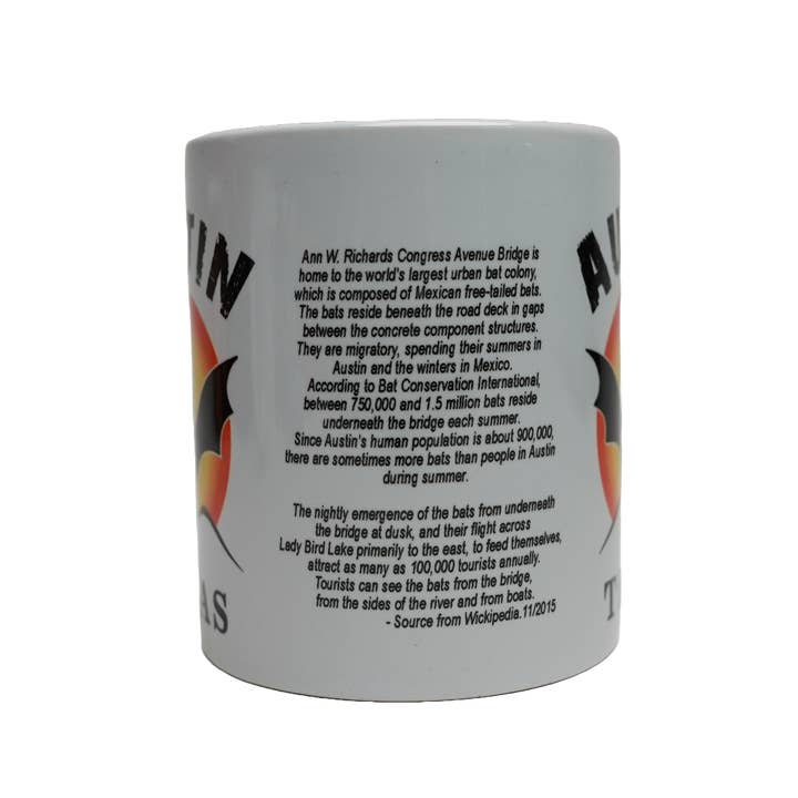 Scruffy's Ventures Inc. - Wholesale Coffee Mug - Bats Austin, Texas - 11 oz. Mug1