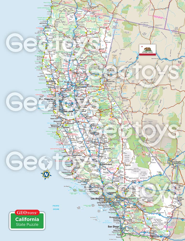 Geotoys - Wholesale Puzzle - Adult - Geotoys Magnetic Puzzle 100-piece - California1