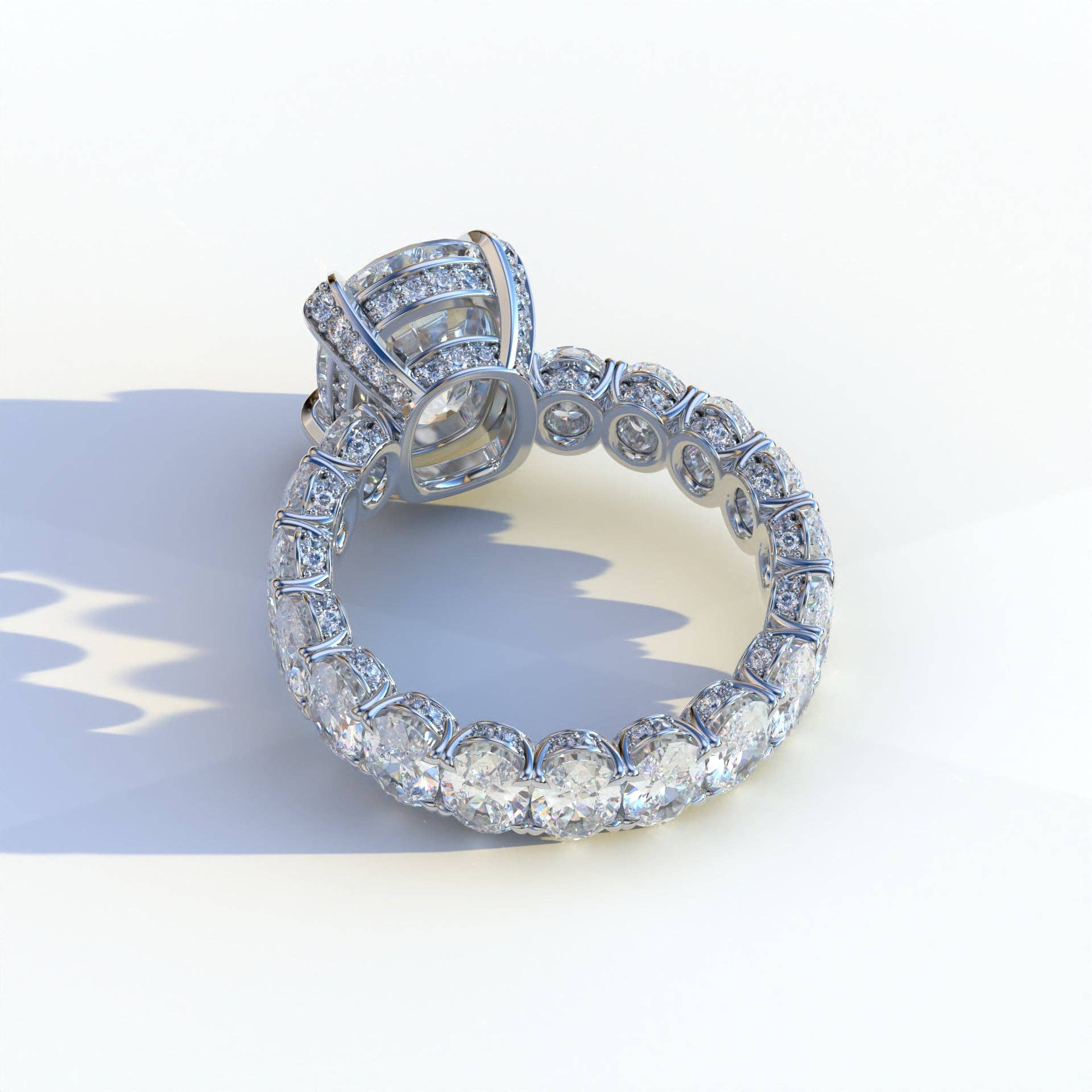 Mohana Jewels - Luxury – Anel de noivado por atacado – Anel de Diamante de Laboratório de 2 Quilates E VVS Corte Oval Eternidade Completa - Enigma4