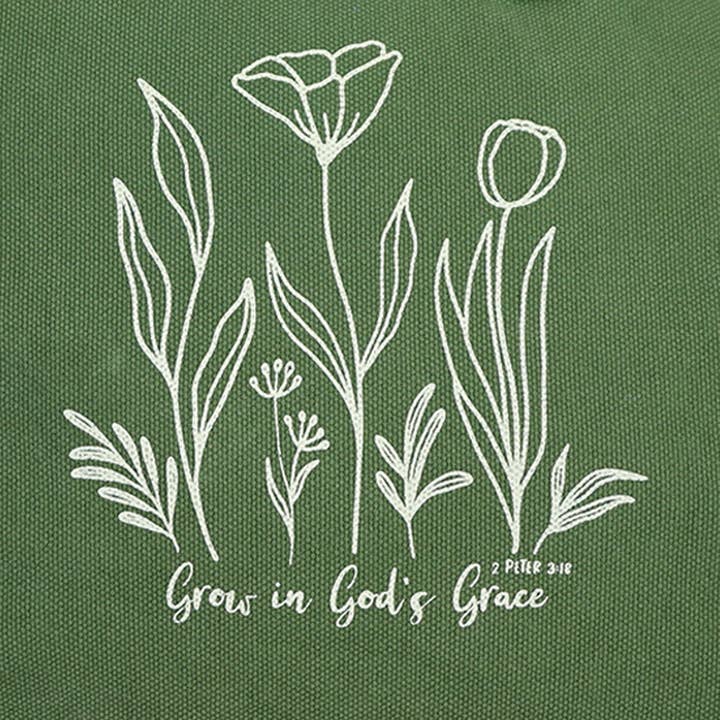 Green grace & truth Tote Bag Grow In God's Grace for wholesale on Faire1