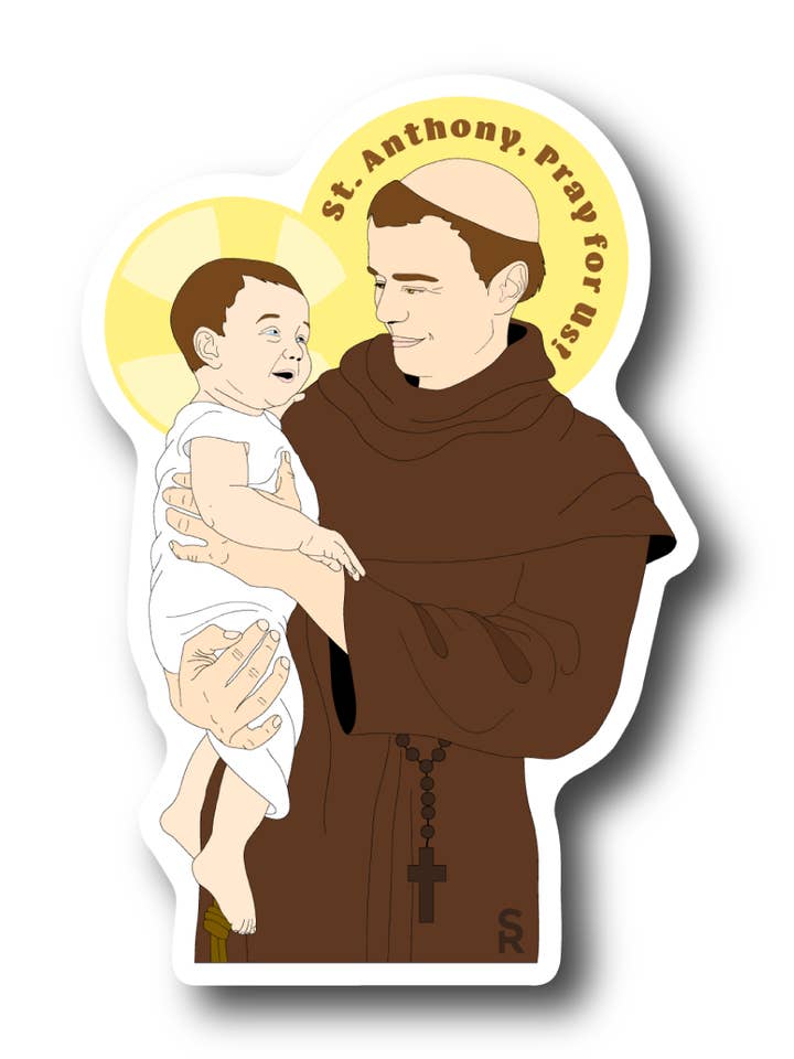 St. Anthony Sticker for wholesale by Sock Religious
