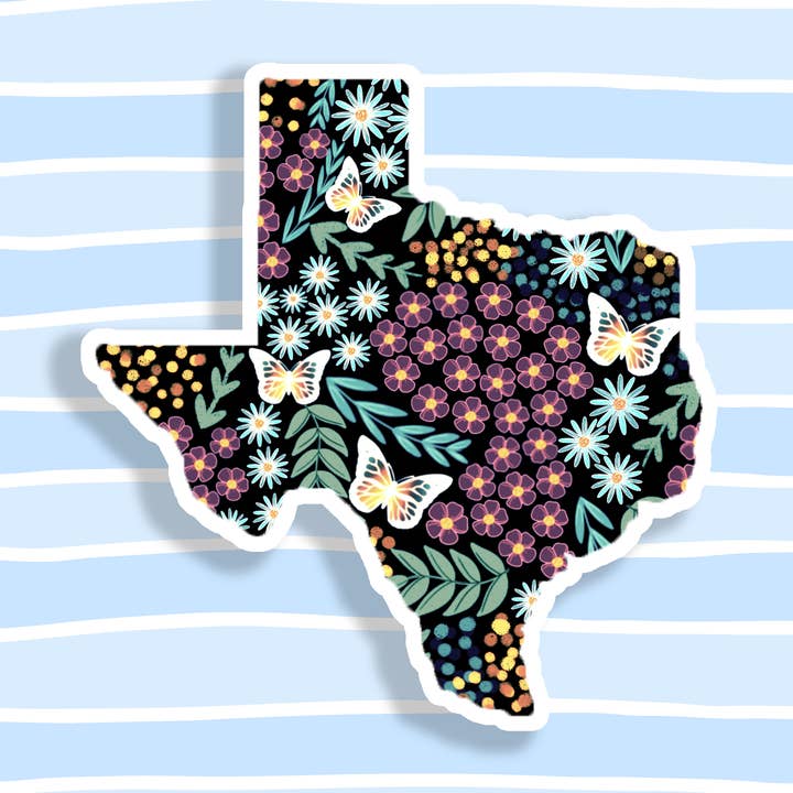Texas Floral State Sticker voor wholesale door Eve's Art Shop