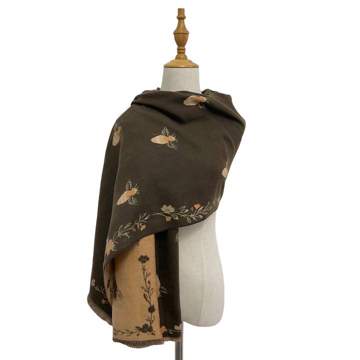 Fashion Scarf World - Wholesale Scarf – Women's - Bee & Floral Soft Woven Frayed Scarf4