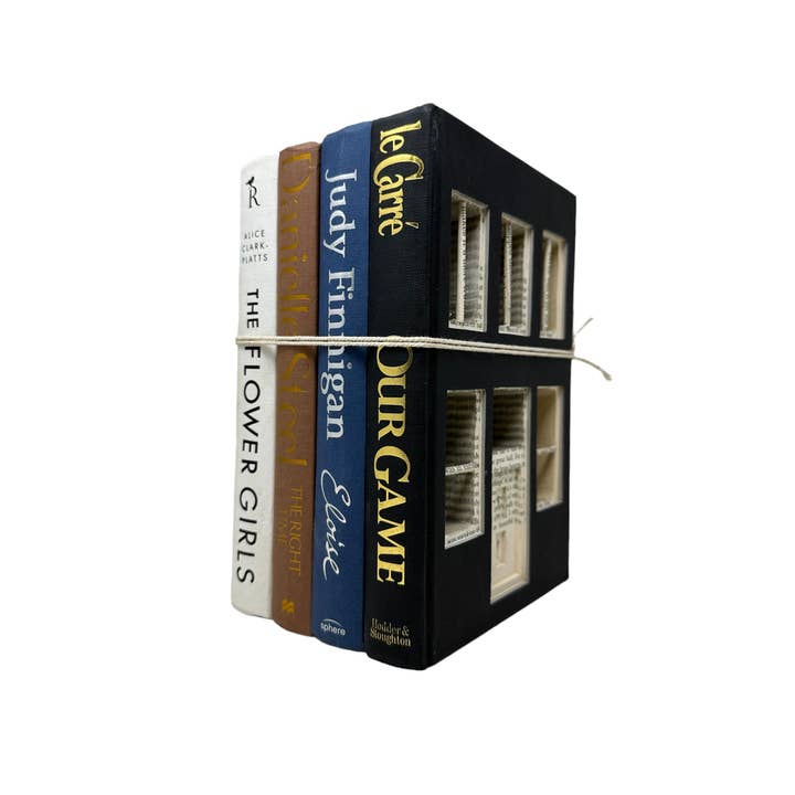 Escultura de Edificio Recortado de 4 Libros / Hecho a Mano (VH-BUILDING) para venta al por mayor de Vellum Home