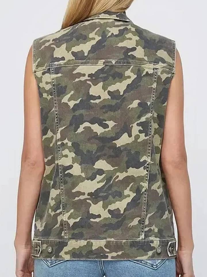 VERDE Gilet in Denim Cargo Camo in vendita all'ingrosso su Faire1