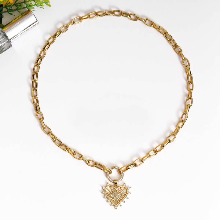 BestBeads&Beyond - Wholesale Pendant/Charm Necklace - Paperclip Chain Necklace with many charm choice, sku#CL211