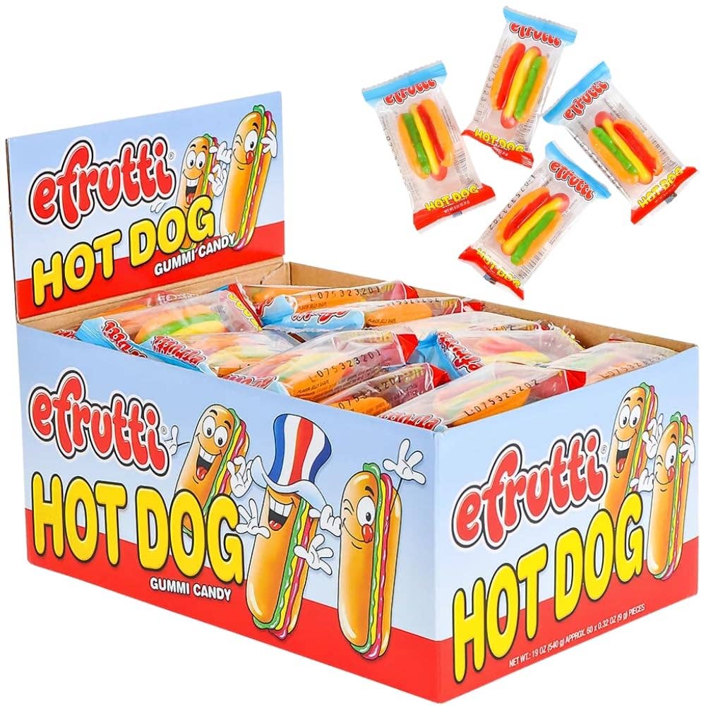 Sugar Bear Candy - Wholesale Gummy - e.frutti Gummy Hot Dogs 60 ct.1
