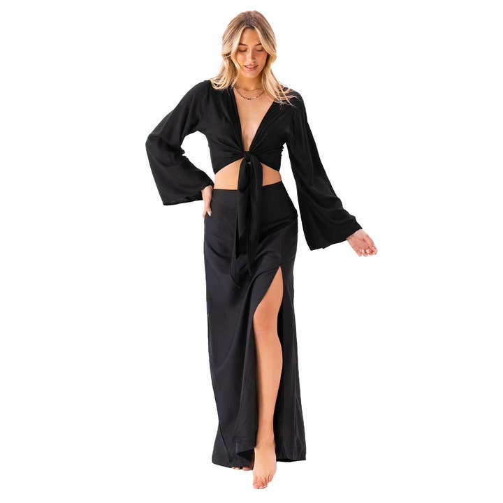 Lotus and Luna - Wholesale Skirt - Women's - Black Maxi Skirt