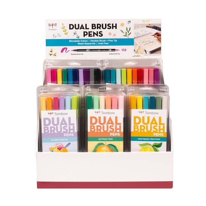 Dual Brush Pen Tabletop Display for wholesale by Tombow