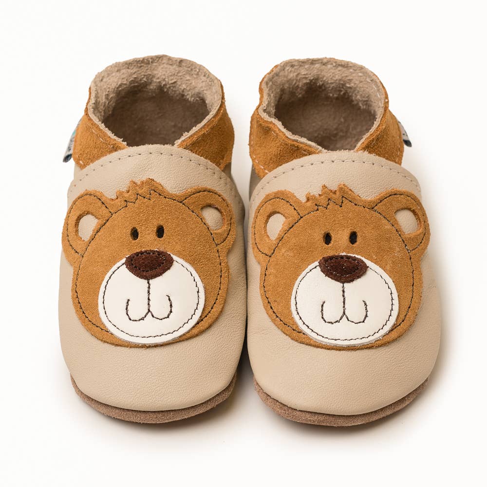 Inch Blue – wholesale Cot shoes – Baby – Baby Leather Shoes - Teddy Cream