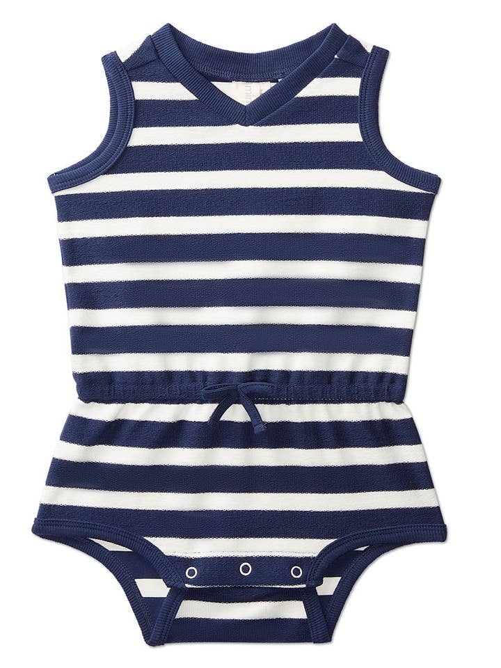 Terry Stribet Romper for engroshandel hos MiniMoi by MeMoi