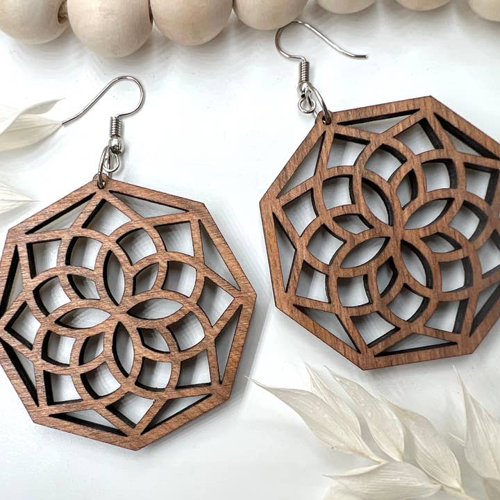 Wooden Earrings / Boho Style Earrings / Wood Earrings for wholesale by Make and Fun
