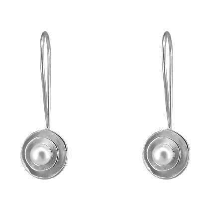 Disque double en argent sterling avec perle pour la vente par SITA