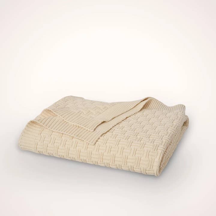 Heritage Hash Knit Throw - Organic Cotton, GOTS Certified for wholesale by Aurega