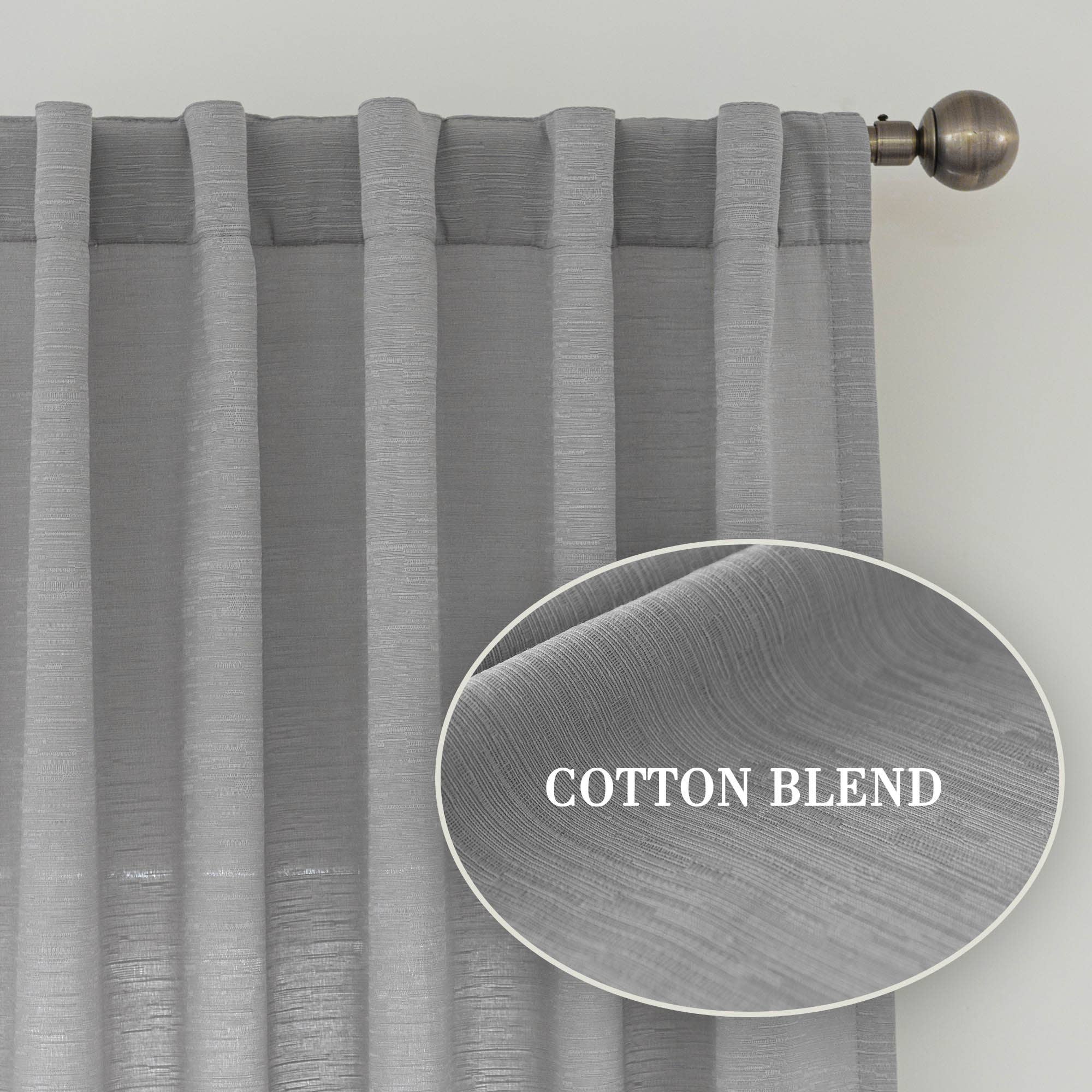 Awesome Home - Wholesale Curtain - Cotton Blend Light Filtering Back Tab Curtains (2 Panels)23