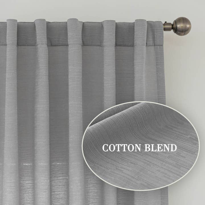 Awesome Home - Wholesale Curtain - Cotton Blend Light Filtering Back Tab Curtains (2 Panels)23