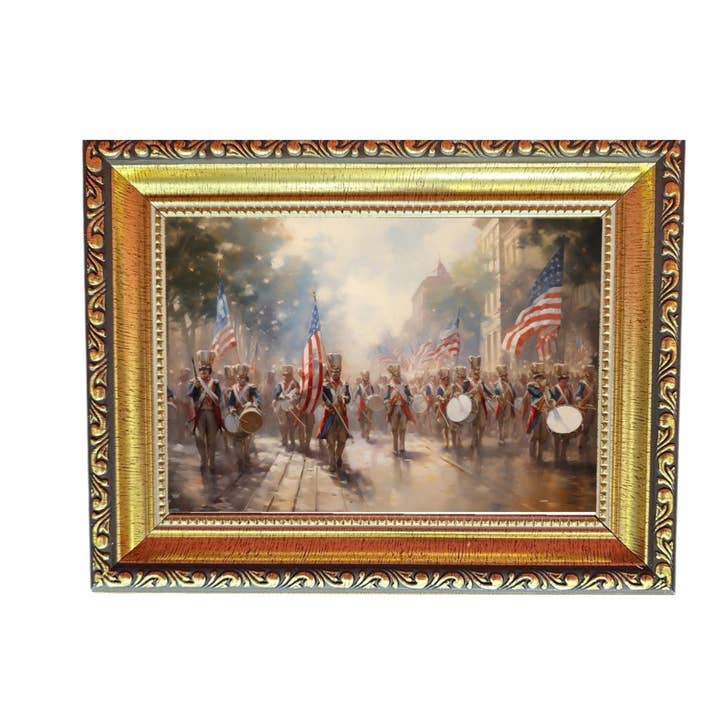 Antique Art Gold Frame American Flag 2 American Made for wholesale by Boulder Innovations