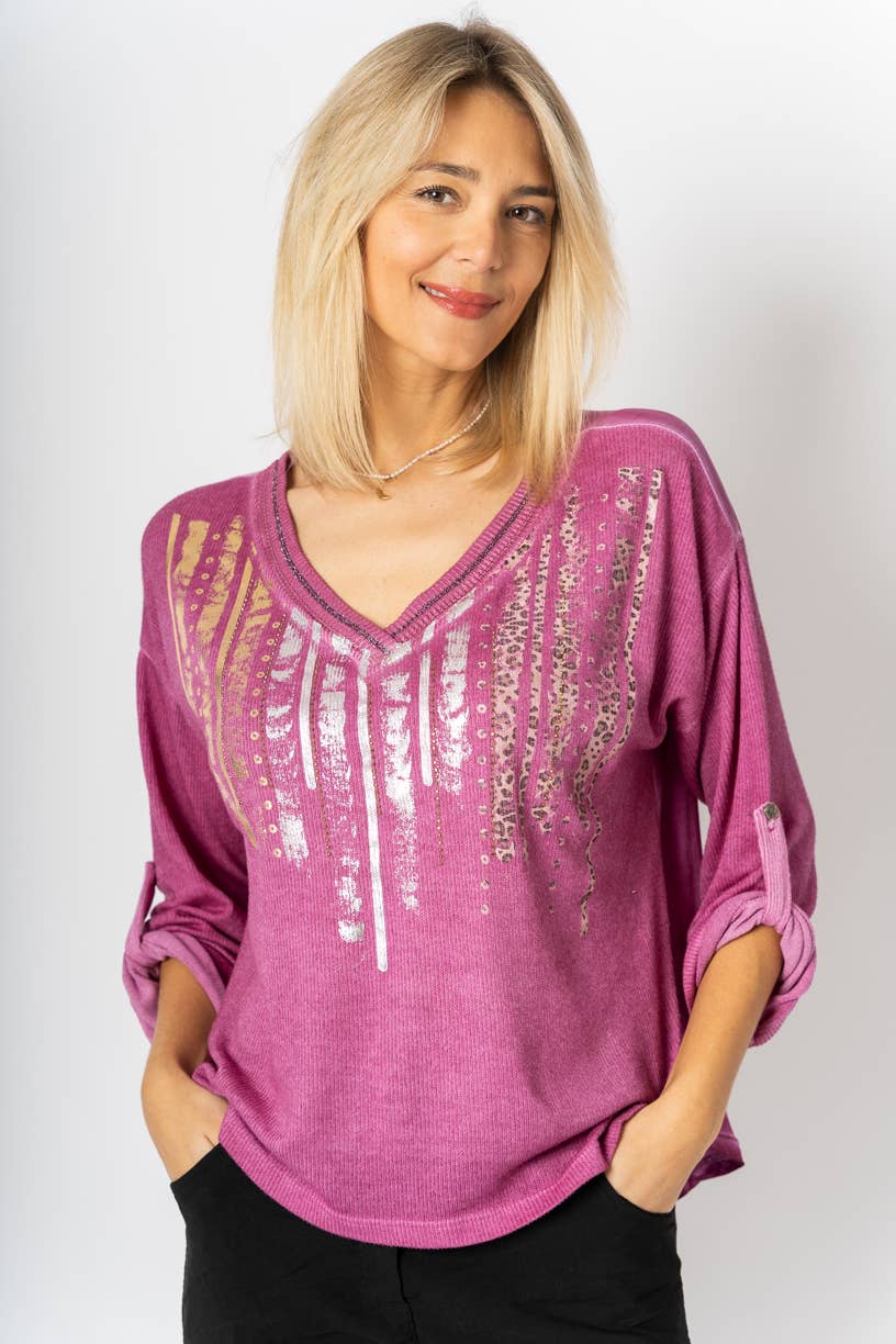 Look Mode Usa - Wholesale Knit Sweater - Women's - Women sweater with rhinestone 0