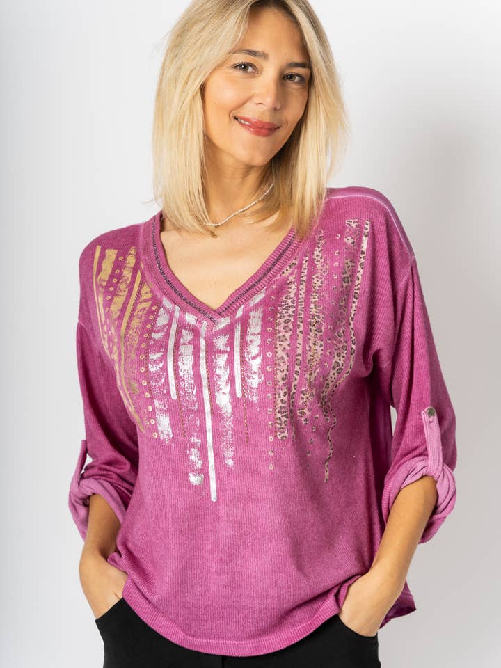 Look Mode Usa - Wholesale Knit Sweater - Women's - Women sweater with rhinestone