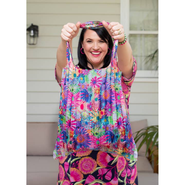 Concertina Pleat Bag - Secret Garden for wholesale by Lordy Dordie