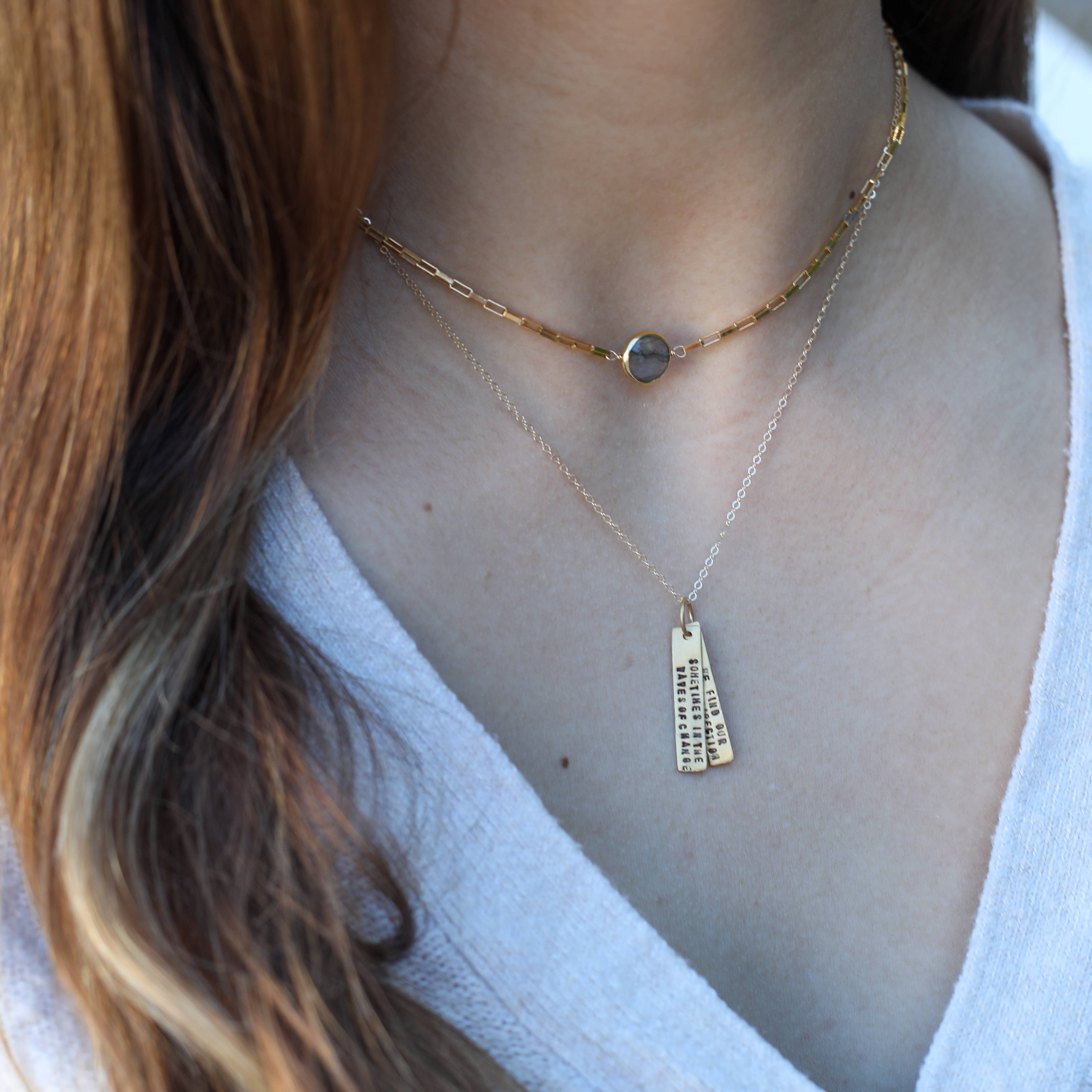 Chocolate and Steel - Wholesale Halskettinghanger - Soms in de golven van verandering... Quote ketting5