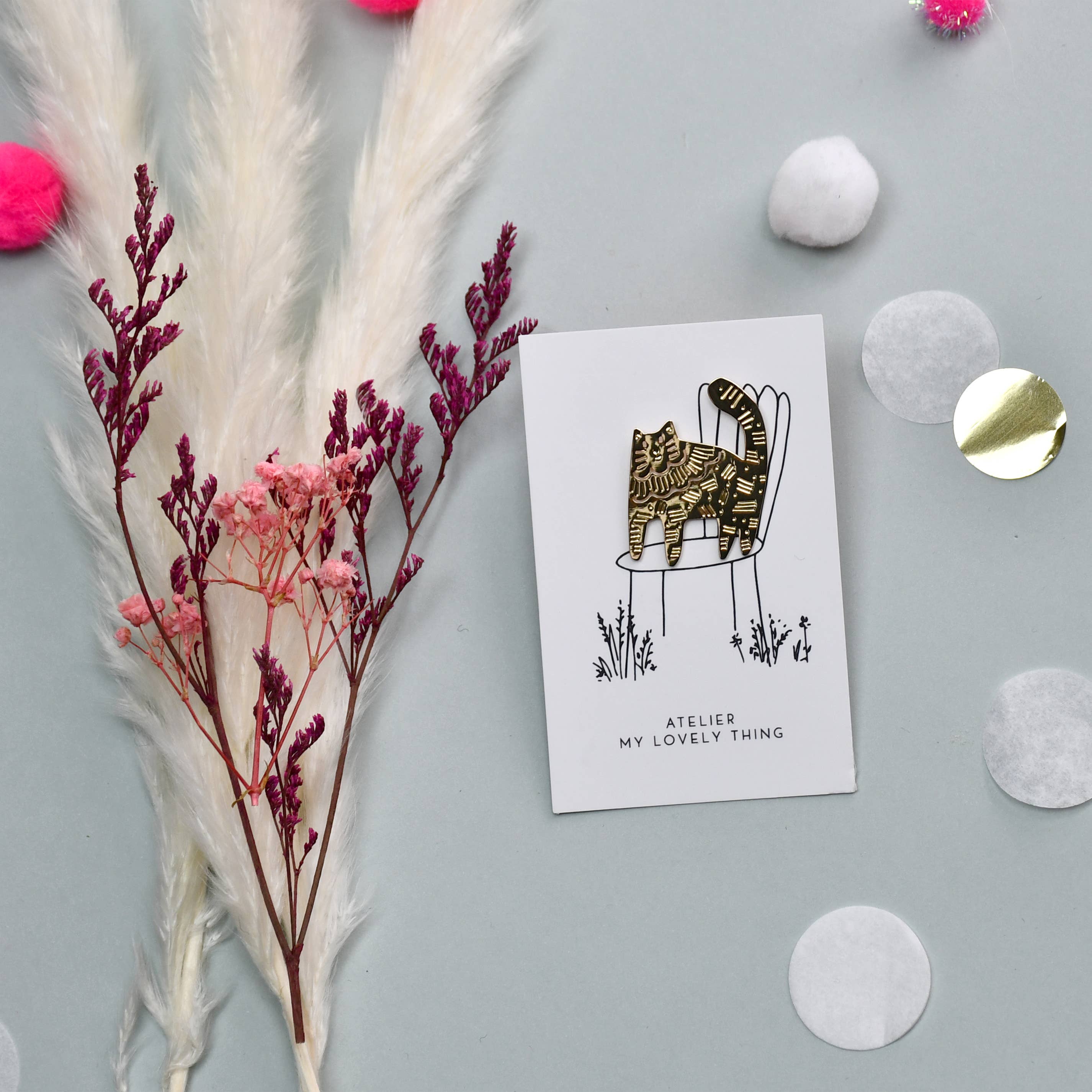 MY LOVELY THING - Vente Épinglettes/boutons - Épinglette Lovely Cat en laiton4