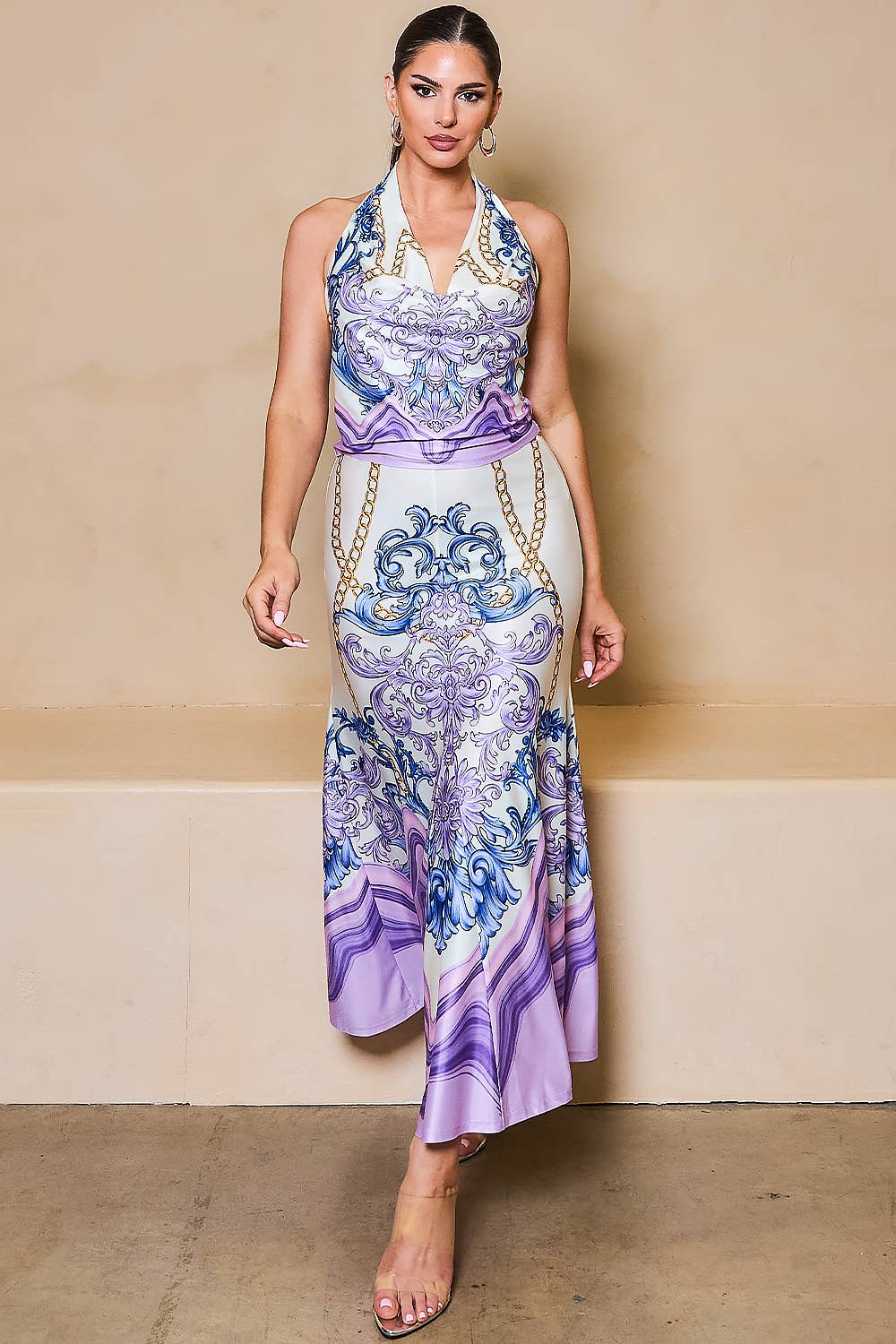 Her Bottari - Vendita all'ingrosso Completo top e gonna - Donna - BS4313-SET_Completo con Gonna e Collo a Scialle6