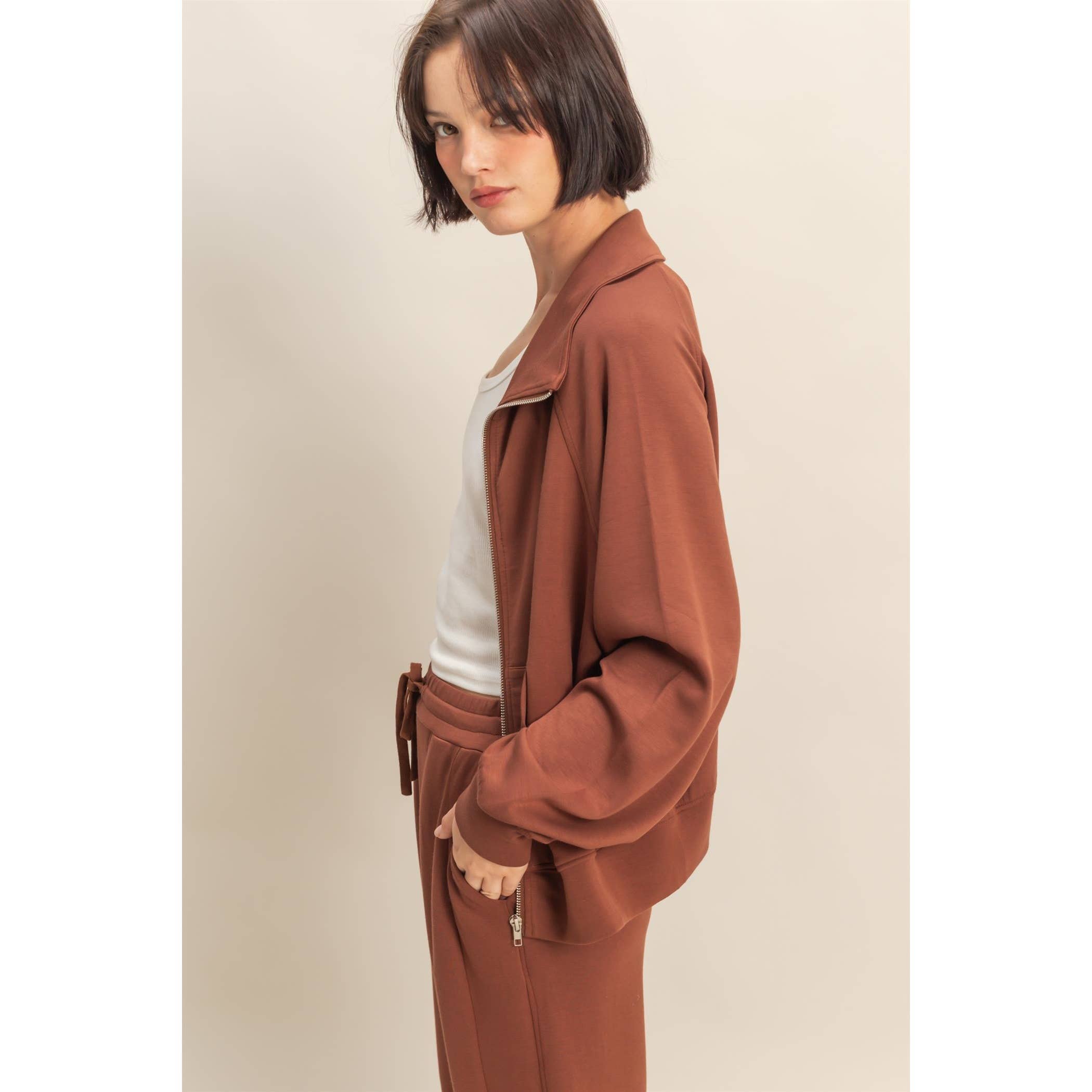 HYFVE – wholesale Jacket – Women's – Double Knit High Neck Long Sleeve Zippered Jacket27