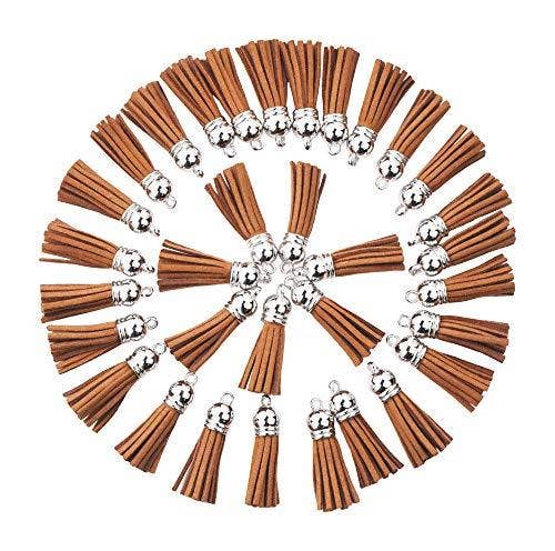 Mandala Crafts – wholesale Craft supplies – Mandala Crafts Faux Leather Suede Tassel with Loop for Keychains, Jewelry Making, Bookmarks, Books, Gifts, Pillows4