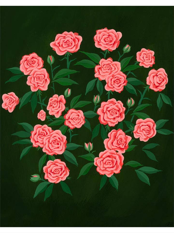 Rosas sonrojadas - Impresión de arte fino para venta al por mayor de Annie Parkes