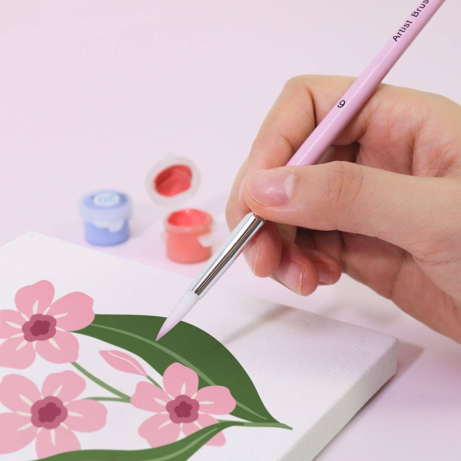 Paint Your Numbers - Wholesale Paint/Wax Brush - 6-Piece Set of Pink Brushes3