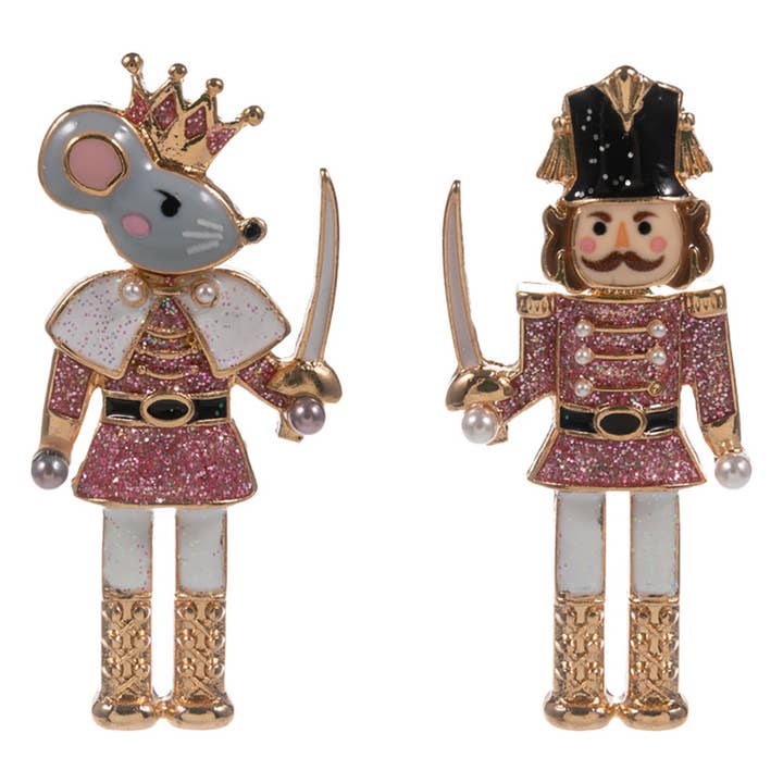 Sensibling Corp. - Wholesale Stud/Post Earrings - Holiday Mismatch Mouse King Nutcracker Earrings5