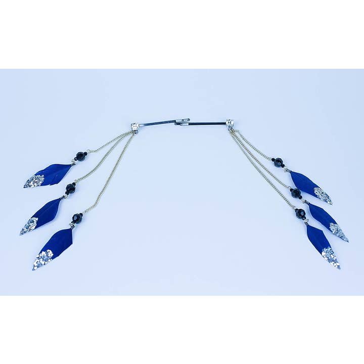 QueenMee Accessories - Wholesale Hair Clip - Women's - Feather Hair Clips with Glitter1