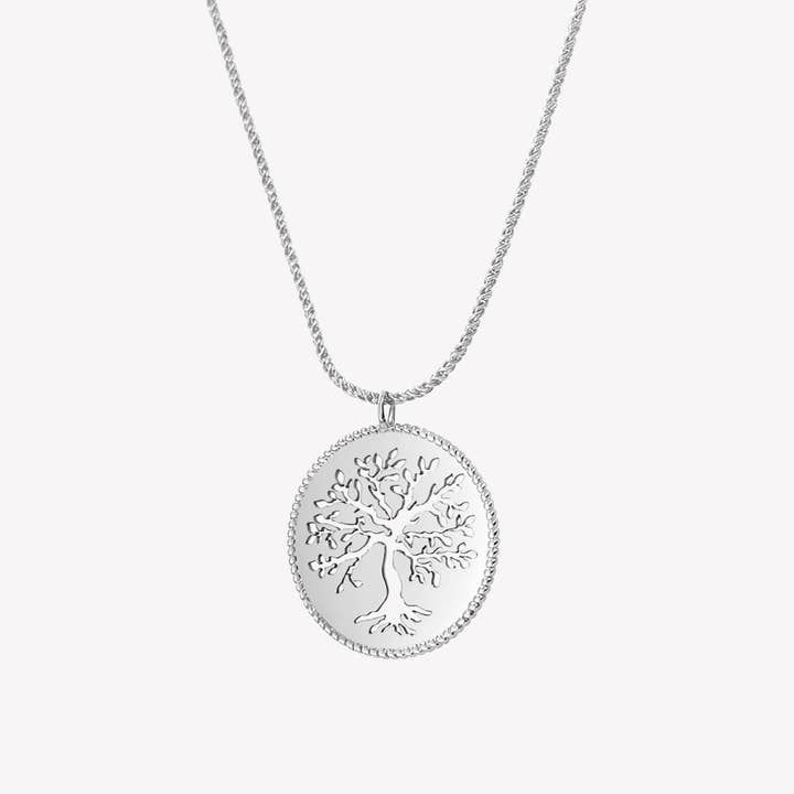 Olive Tree Necklace - Sterling Silver for wholesale by Rizen Jewelry