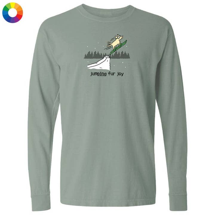 Jumping Fur Joy - Classic Long-Sleeve T-Shirt for wholesale by Teddy the Dog