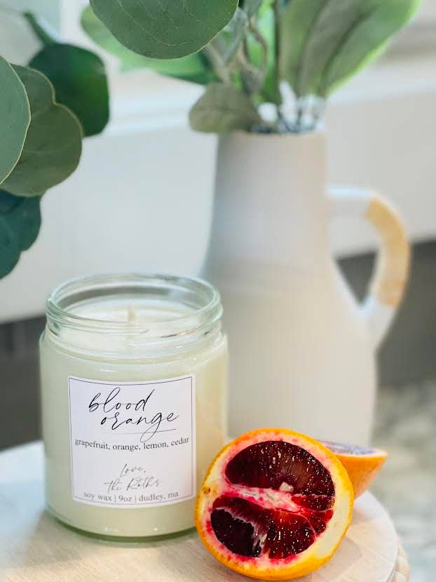 BOUGIE DE SOJA À L'ORANGE SANGUINE pour la vente par Love The Ruths