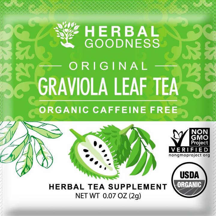 Herbal Goodness – Großhandel Teebeutel – Soursop-Blatttee — Graviola-Extrakt — Bio-Teebeutel 24/1 g — Zellimmunität und Entspannung — Kräuterkosmetik3