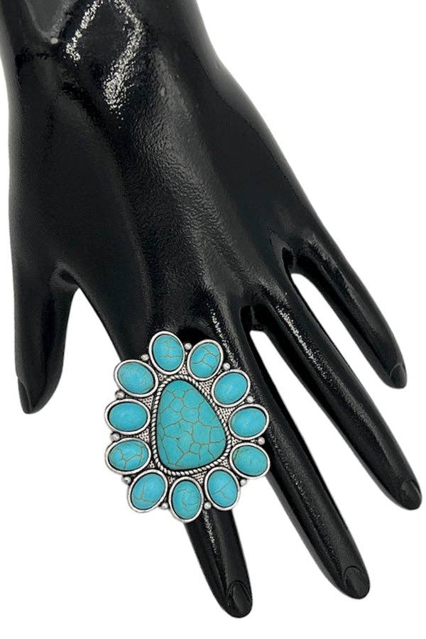 Andrea Bijoux - Wholesale Cocktail/Statement Ring - Gemstone Cuff Ring0