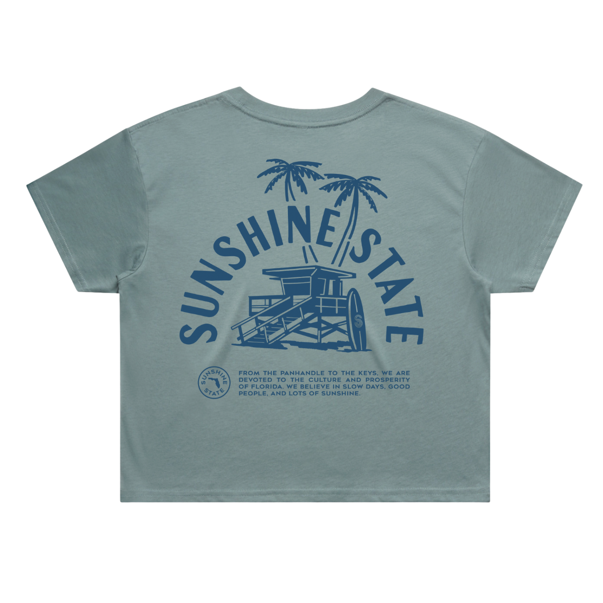 Sunshine State Goods - Wholesale Screen Printed T-Shirt - Women's - Sunshine State Lifeguard Stand Crop Tee3