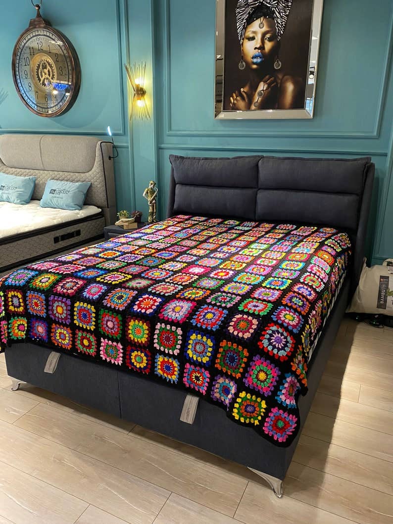 chandakashop - Venta al por mayor Mantas de sofá - Manta de ganchillo de cuadrado de la abuela para sofá3