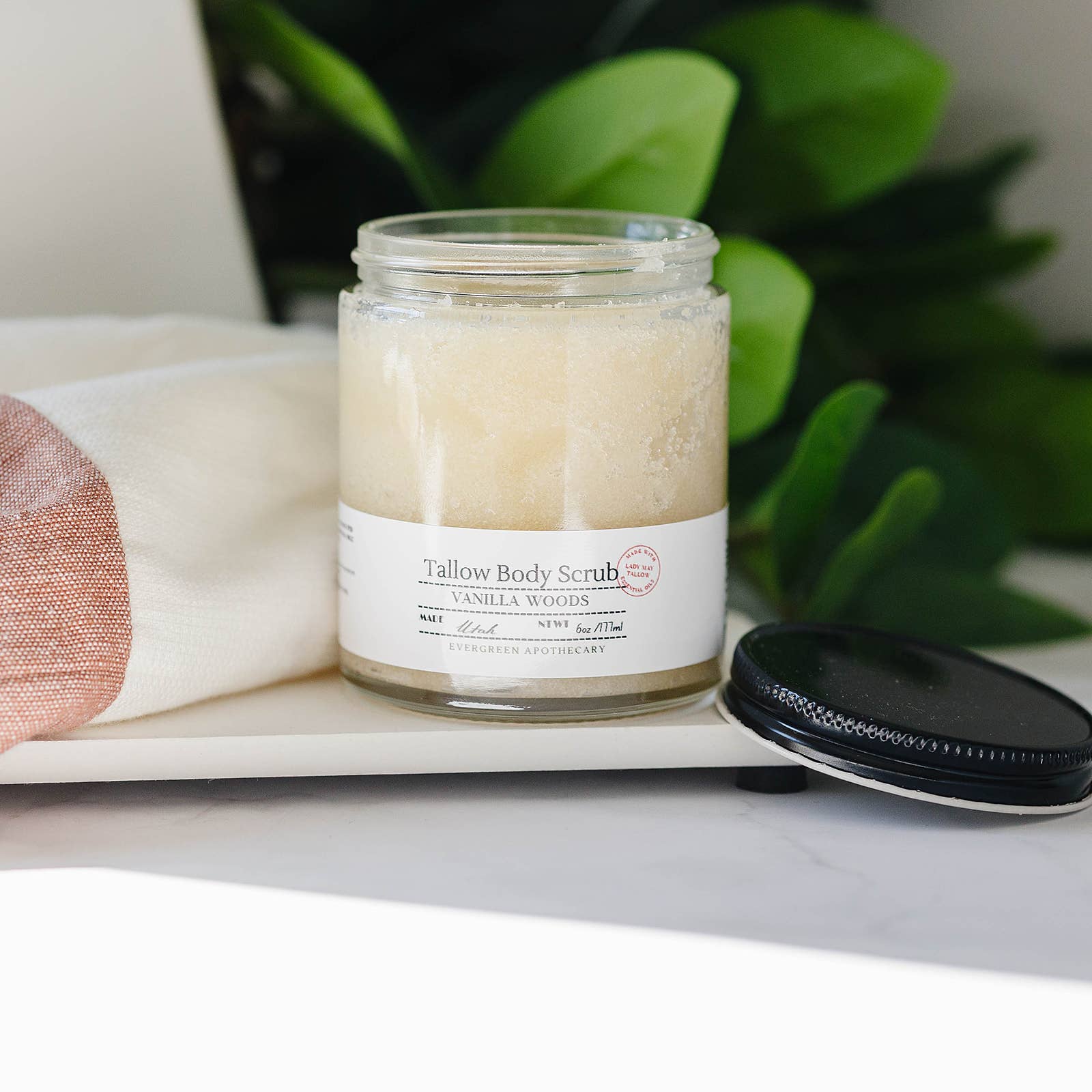 Evergreen Apothecary - Wholesale Body Scrub/Exfoliant - Tallow Sugar Scrub, made with Lady May Tallow, 6oz2